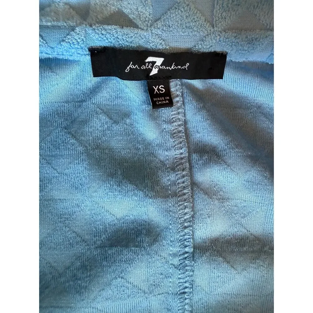 7 For‎ All Mankind Womens Light Blue 2 Piece Terry Lounge Set Size XS